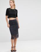 Ganni Lace Skirt With Scallop Hem - Multi
