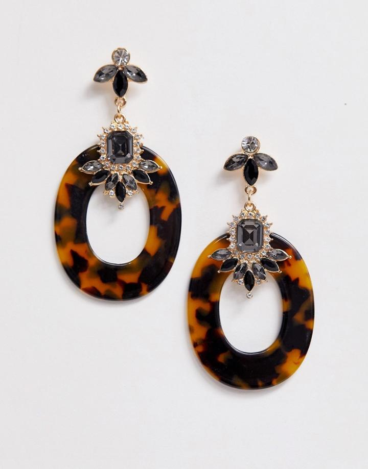 Pieces Tortoise Shell Hoops - Brown