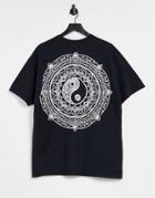 Hnr Ldn Ying And Yang Backprint Oversized T-shirt-black