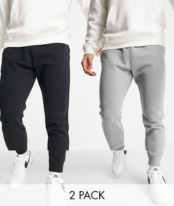 Hollister 2 Pack Icon Logo Cuffed Sweat Sweatpants In Black/gray-multi