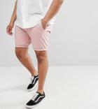 Asos Design Plus Skinny Chino Shorts In Pastel Pink - Pink