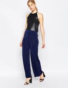 Ganni Vanessa Glitter Wide Leg Pants - Estate Blue