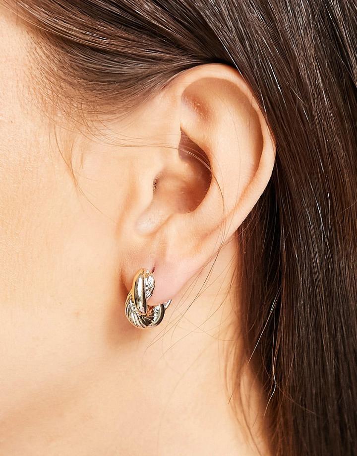 & Other Stories Chunky Twist Hoops Earrings In Gold