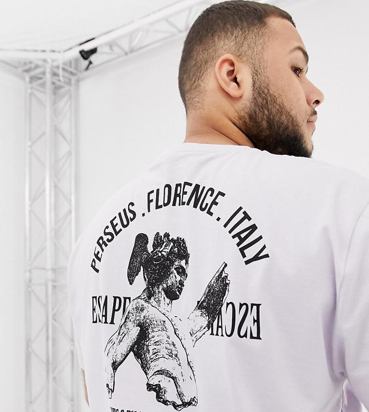 Asos Design Plus Relaxed Long Sleeve T-shirt With Historical Back Print - Purple
