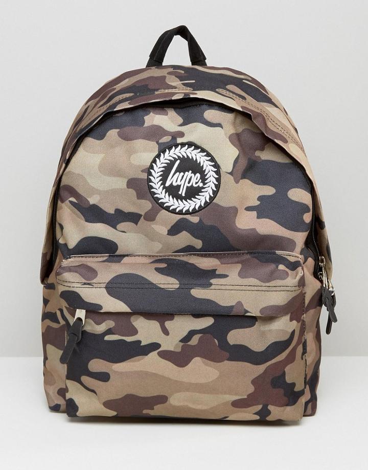 Hype Backpack In Khaki Camo - Green