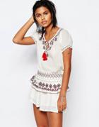 Tularosa Winona Embroidered Top With Tassles - Ivory