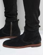Hudson London Lancing Suede Zip Boots - Black