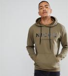 Nicce London Tall Hoodie In Green With Large Logo - Green