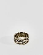 Icon Brand Woven Band Ring In Burnished Gold - Gold
