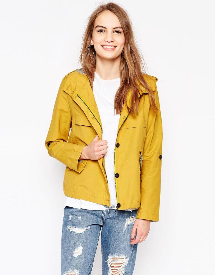 Parka London Anja Nylon Crop Parka - Sulphur