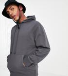 Collusion Hoodie In Charcoal Gray-grey
