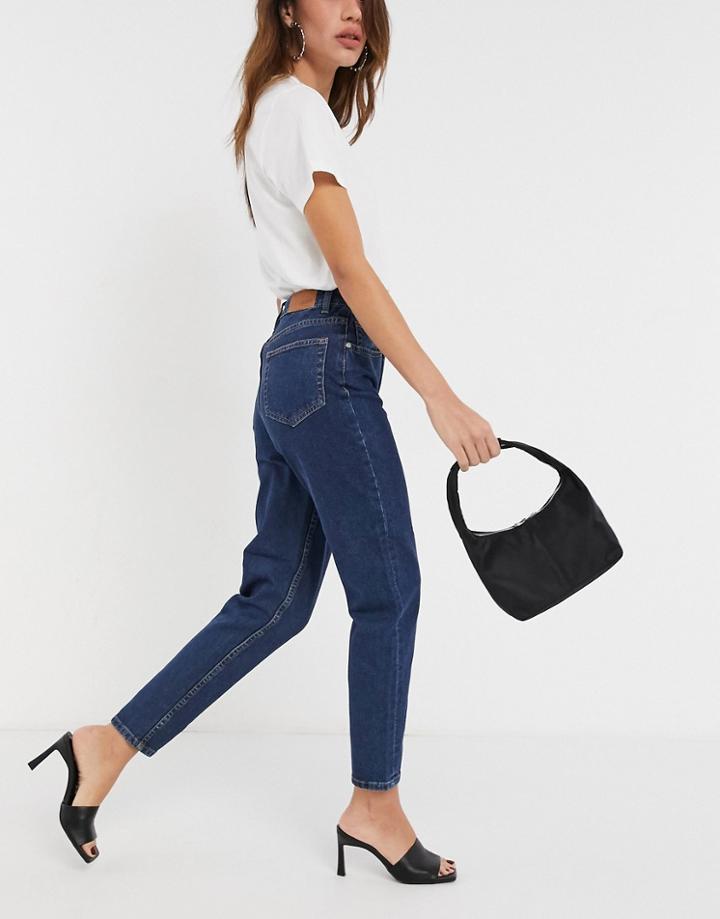 Object Vinnie Mom Jeans In Dark Blue