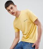 Nicce London Tall T-shirt In Yellow With Split Logo Exclusive To Asos - Yellow