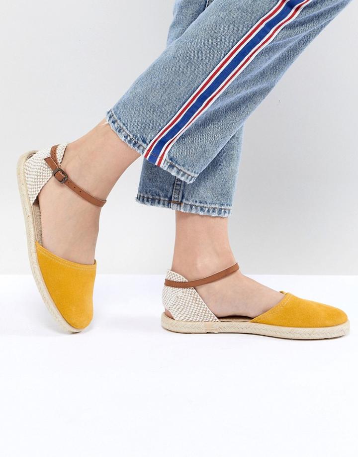 Hudson London Borneo Mustard Suede Espadrilles - Yellow