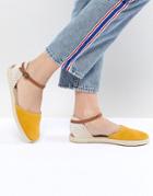 Hudson London Borneo Mustard Suede Espadrilles - Yellow