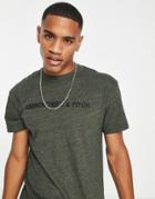 Abercrombie & Fitch Rubberized Chest Logo T-shirt In Green