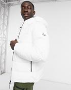 Pull & Bear Padded Puffer Jacket With Hood In White