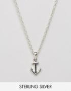Designb Anchor Necklace In Sterling Silver Exclusive To Asos - Silver