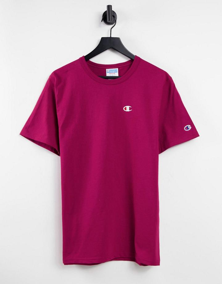 Champion Small Logo T-shirt In Dark Red