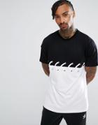 Asos Oversized T-shirt With Eyelets And Lace Up Body - Black