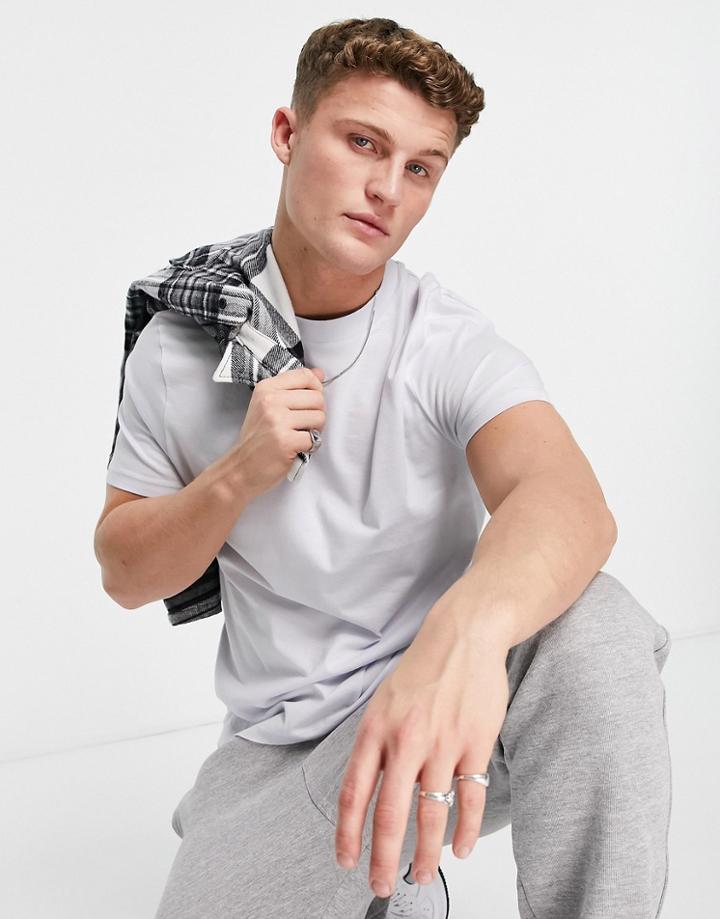 Asos Design T-shirt With Crew Neck In Washed Lilac-purple