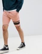 Only & Sons Jersey Shorts With Leg Stripe - Pink