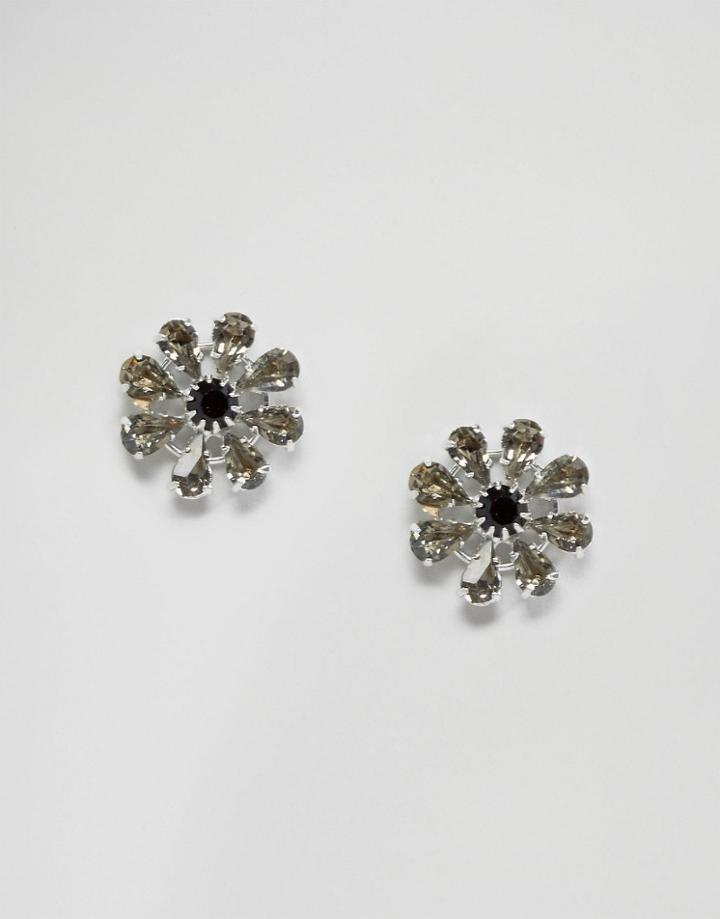 Krystal Swarovski Star Burst Earrings - Black