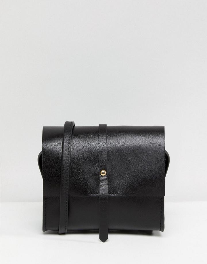 Asos Leather Clean Mini Structured Cross Body Bag - Black