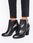 Aldo Side Zip Heel Boots - Black