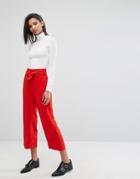 Mango Tailored Cropped Hoop Pants - Red