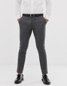 Moss London Suit Pants In Gray - Gray