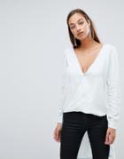 Forever Unique Twist Front Blouse - Blue