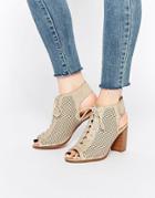 Call It Spring Adreliven Stone Peep Toe Shoe Boots - Taupe