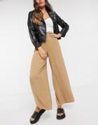 New Look Wide Leg Pants In Stone-neutral