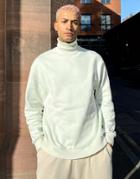 Asos 4505 Oversized Sweatshirt With Mock Neck In Mint Green-white