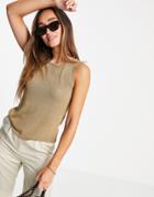 Selected Moon Knitted Top In Beige-neutral
