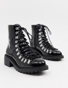 Asos Design Ablaze Chunky Hiker Boots - Black