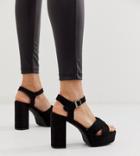 Glamorous Exclusive Black Platform Heeled Sandals