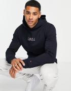 Tommy Hilfiger Central Square Logo Hoodie In Navy