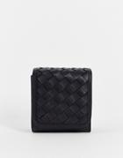 Asos Design Cross Body Box Bag In Black Faux Leather With Weave Design