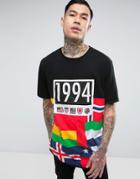 Reason T-shirt With Flag Print - Black