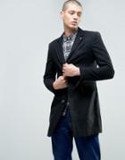 Farah Long Wool Blend Buttoned Jacket - Gray