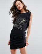 Versace Jeans Dress With Logo - Black
