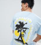 Crooked Tongues Oversized T-shirt In Blue With Banana Print - Blue