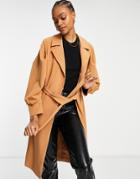 Y.a.s Formal Coat With Tie Waist And Volume Sleeve In Lion-orange
