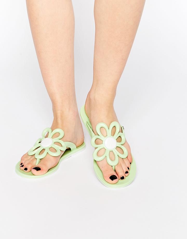 Mel By Melissa Flower Flat Sandals - Mint