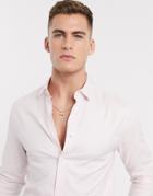 Asos Design Formal Skinny Fit Oxford Shirt In Pink