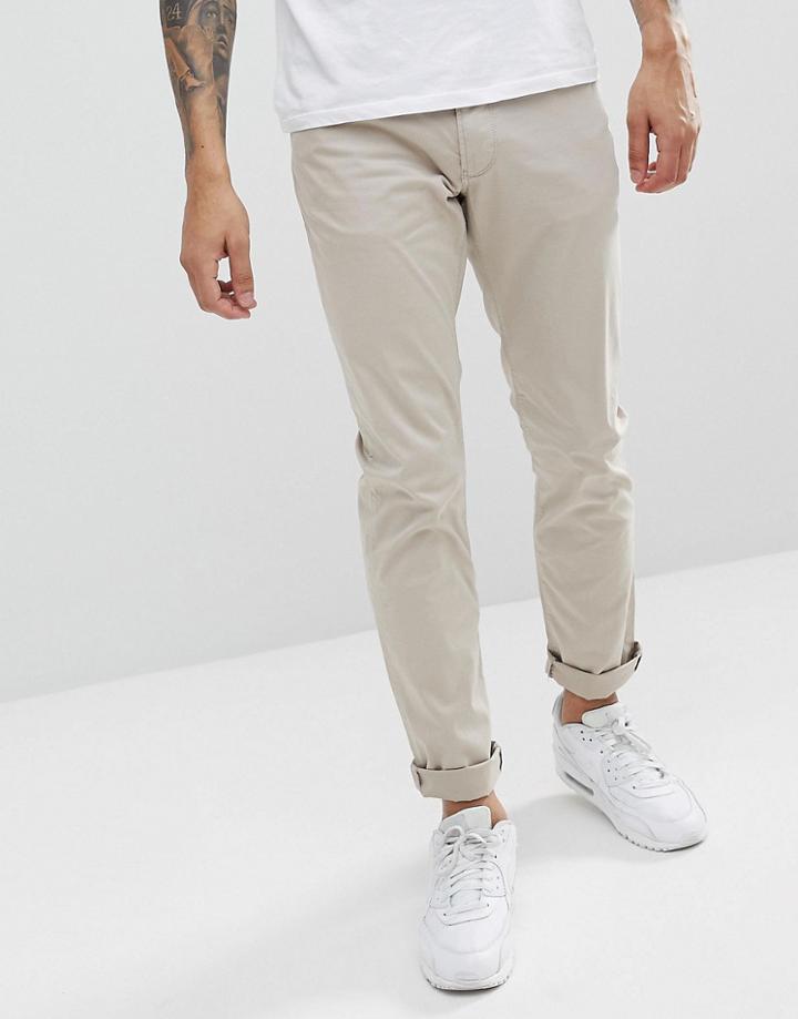 Emporio Armani J06 Slim Fit 5 Pocket Pants In Beige - Beige
