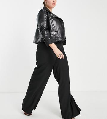 Public Desire Curve High Waist Tailored Pant In Black