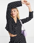 Pieces Shirt In Black & Lilac Dot - Part Of A Set-multi